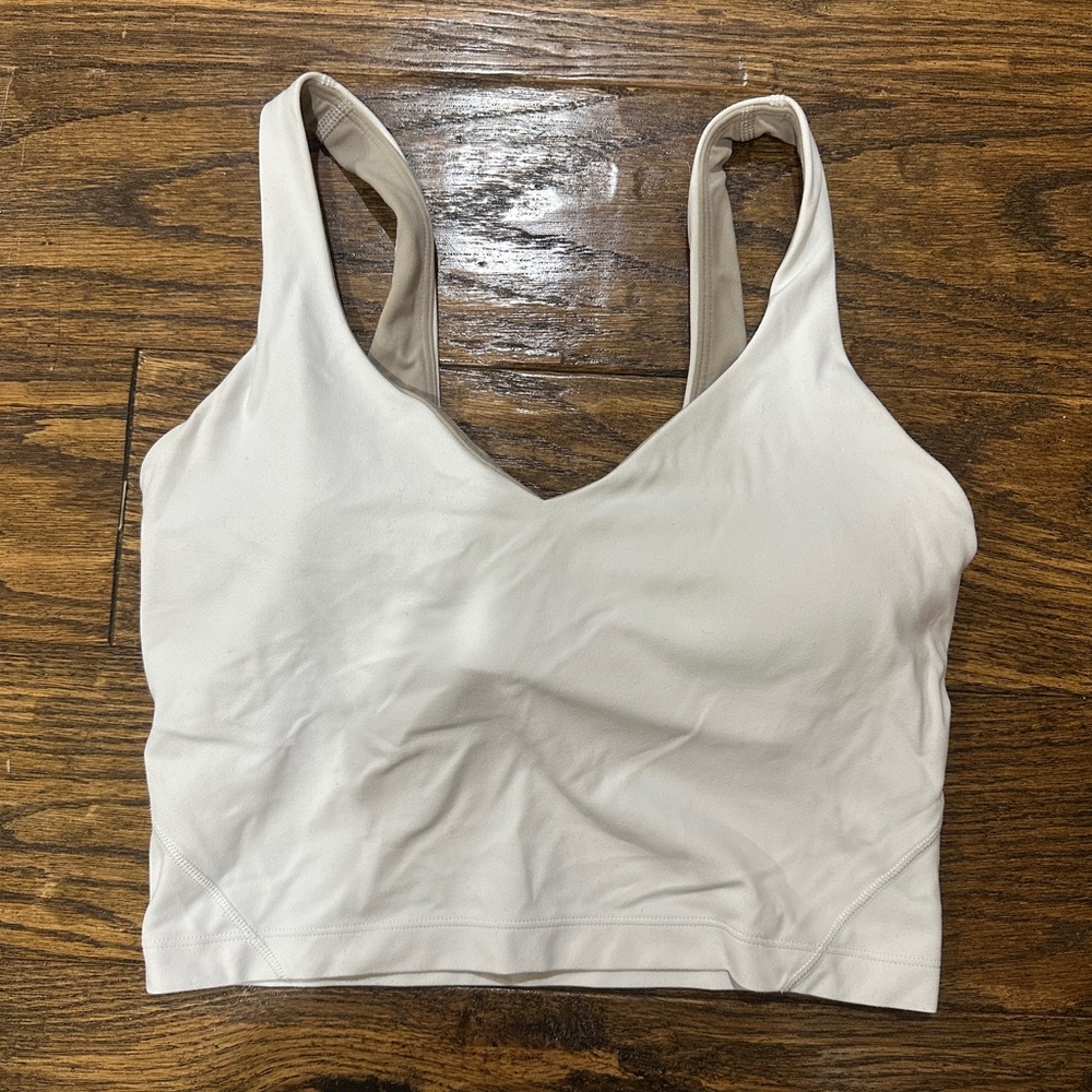 Lululemon White V-Neck Sports Bra